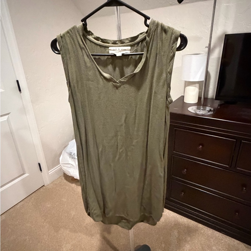 Olive Green Sleeveless Sundress